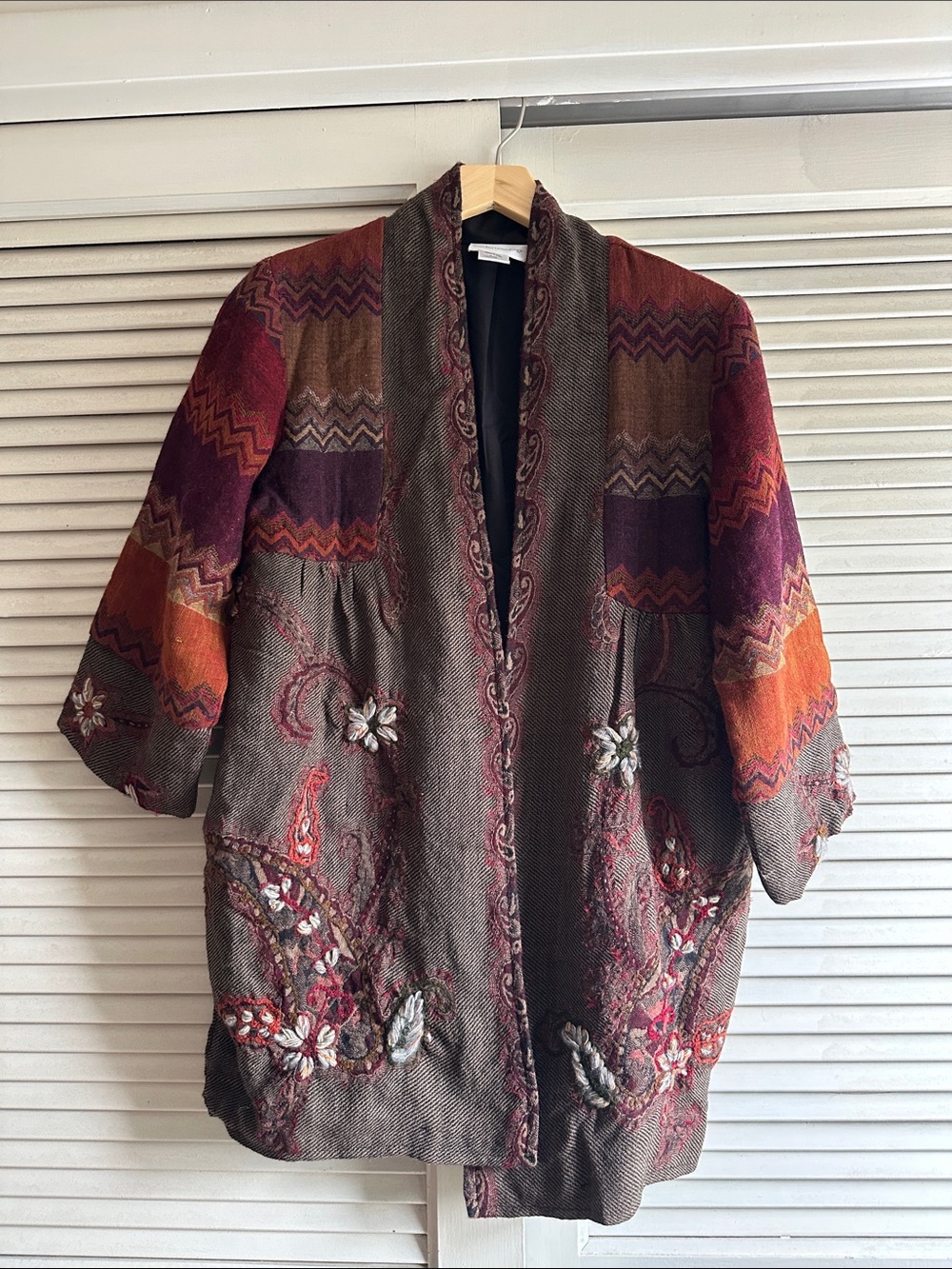 Soft Surroundings Made in India Wool Open Front Cardigan